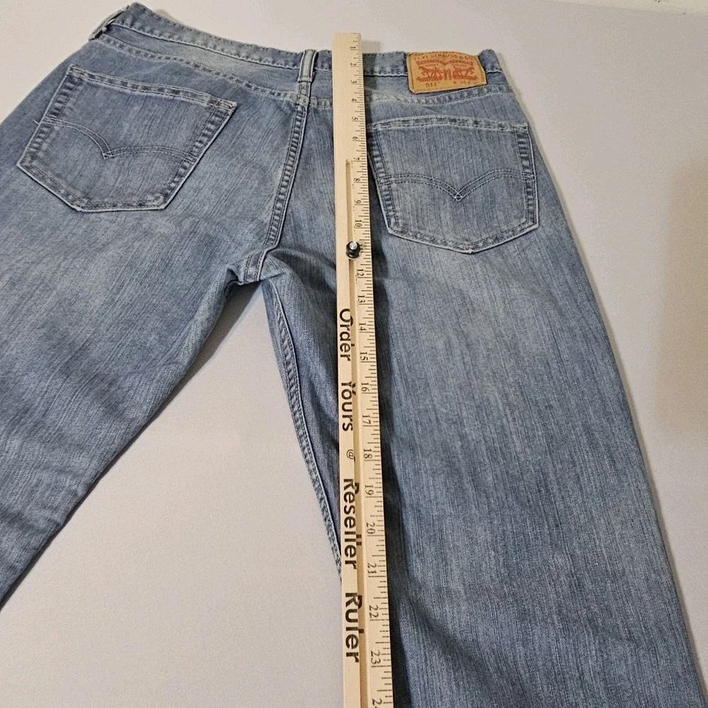 Levis 511 Light Wash Jeans‎ Size 34x31 Slim Straight EUC Denim